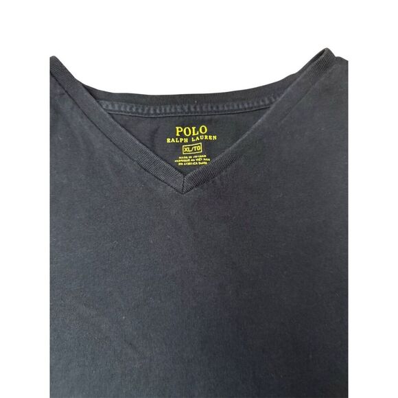 Polo Ralph Lauren Mens Black V Neck T-Shirt XL - Picture 4 of 6